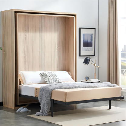 Wooden Rotating Invisible Folding Bed Combination Multi-functional Wardrobe Cabinets Desk Bookcase Wall Murphy Bed