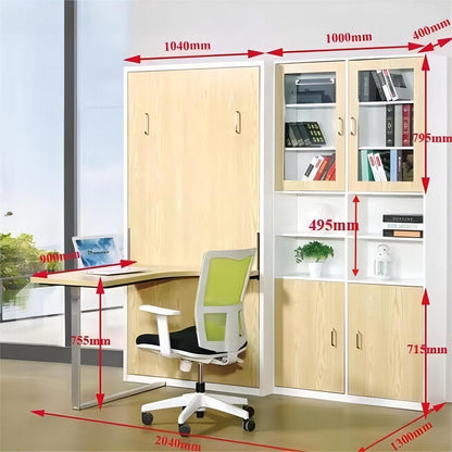 Folding Wall Mounted Bed Murphy Bed with Desk