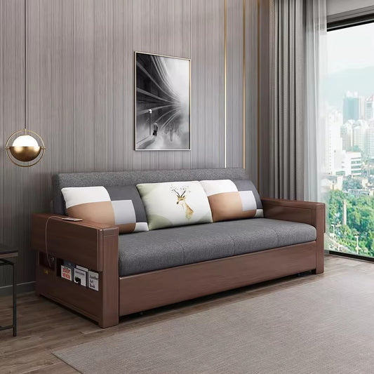 Modern Design Functional Folding Sleeping Sleeper Sofa Bed Wooden Sofa Cum Bed with Storage Wall Bed Living Room Sofas